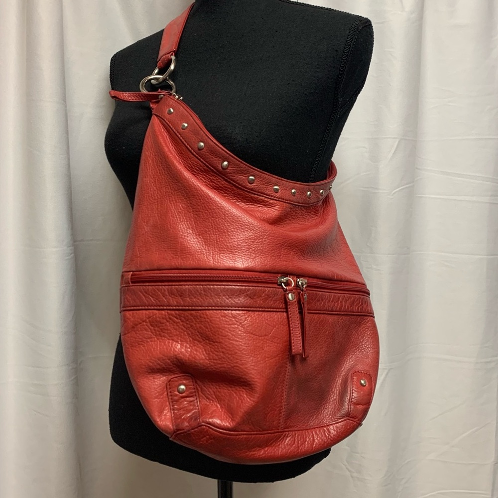 Osgoode Marley | red leather purse with pen stains